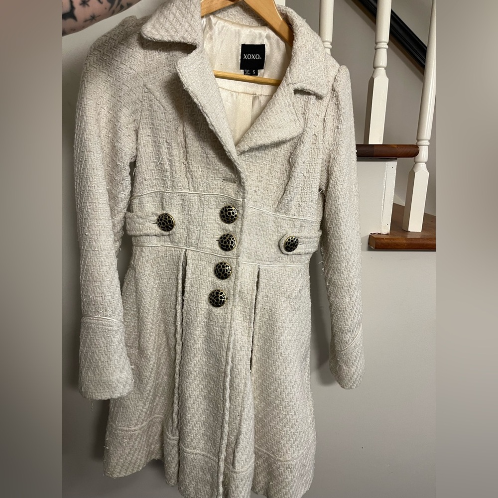 Xoxo White Pea Coat